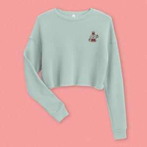 Year of the Rabbit Embroidered Crop Sweatshirt - Ni De Mama Chinese Clothing