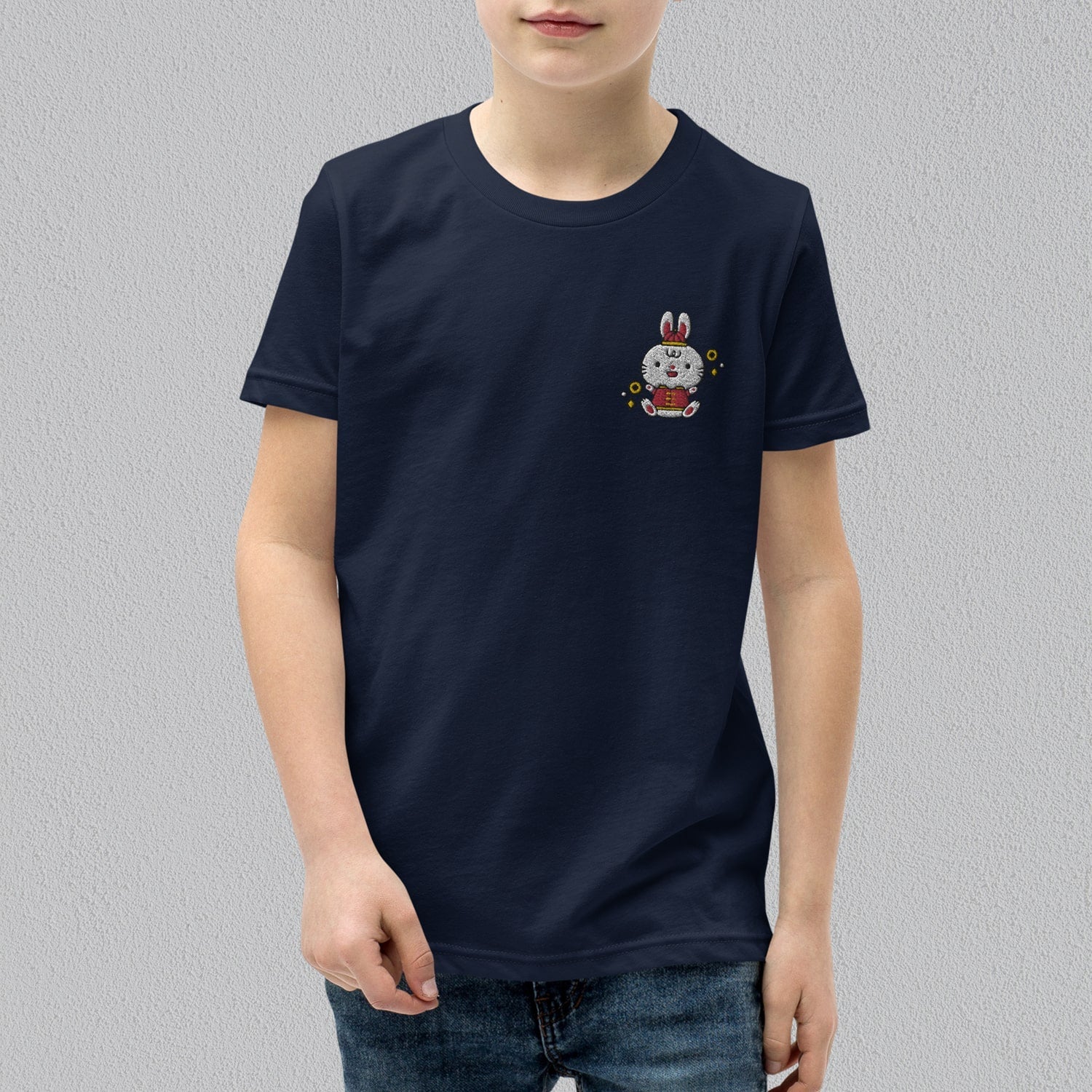 Year of the Rabbit Embroidered Kids T-Shirt - Ni De Mama Chinese Clothing