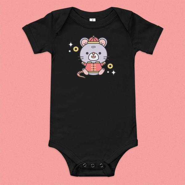 Year of the Rat Baby Onesie - Ni De Mama Chinese - Inspired Clothing | Black , 3 - 6m