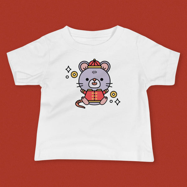 Year of the Rat Baby T-Shirt - Ni De Mama Chinese - Inspired Clothing | White , 6 - 12m