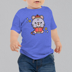 Year of the Rat Baby T-Shirt - Ni De Mama Chinese - Inspired Clothing | Black , 6 - 12m