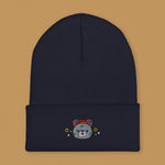 Load image into Gallery viewer, Year of the Rat Embroidered Beanie - Ni De Mama Chinese - Inspired Clothing | Navy Blue ,
