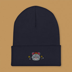 Year of the Rat Embroidered Beanie - Ni De Mama Chinese Clothing