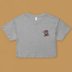 Load image into Gallery viewer, Year of the Rat Embroidered Crop T-Shirt - Ni De Mama Chinese - Inspired Clothing | Heather Grey , XS
