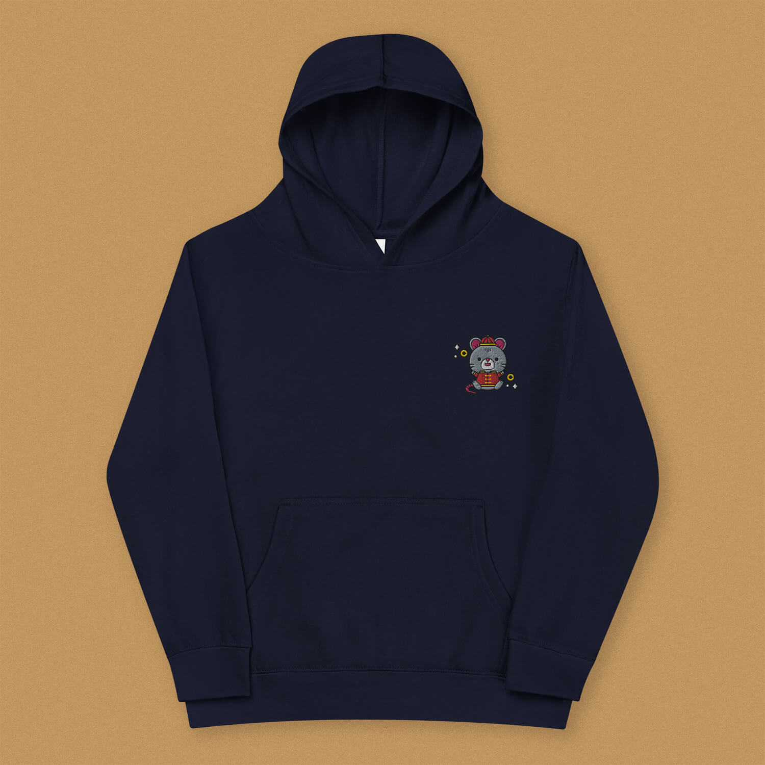Year of the Rat Embroidered Kids Hoodie - Ni De Mama Chinese Clothing