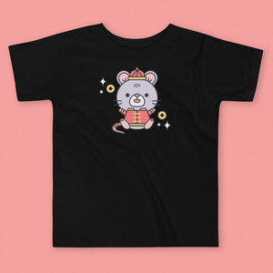 Year of the Rat Toddler T-Shirt - Ni De Mama Chinese - Inspired Clothing | Black , 2T