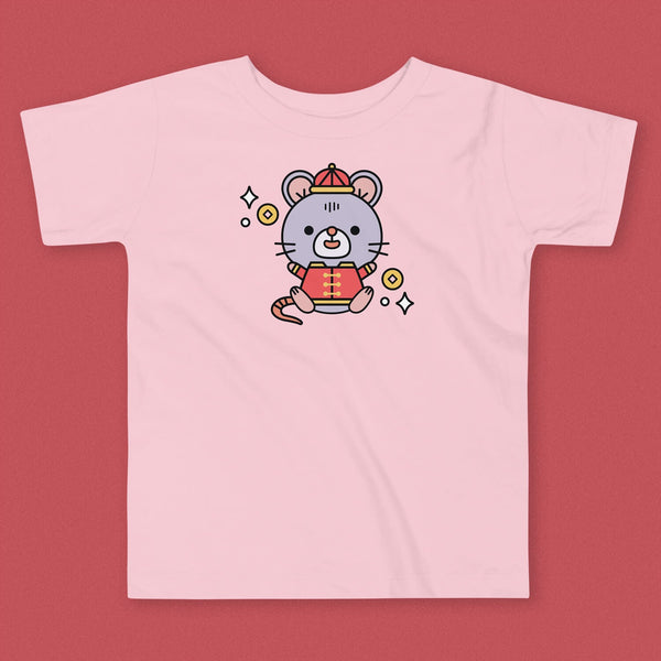 Year of the Rat Toddler T-Shirt - Ni De Mama Chinese - Inspired Clothing | Pink , 2T