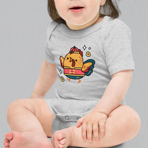 Year of the Rooster Baby Onesie - Ni De Mama Chinese - Inspired Clothing | Heather Charcoal , 3 - 6m