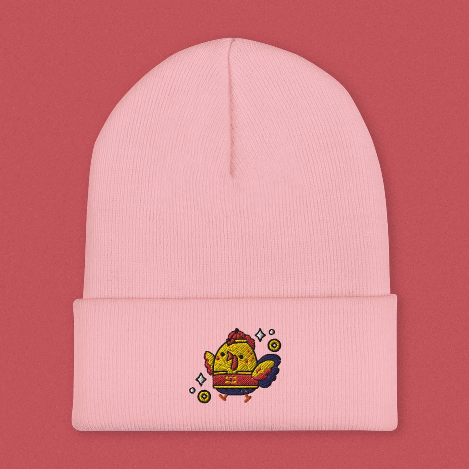 Year of the Rooster Embroidered Beanie - Ni De Mama Chinese Clothing