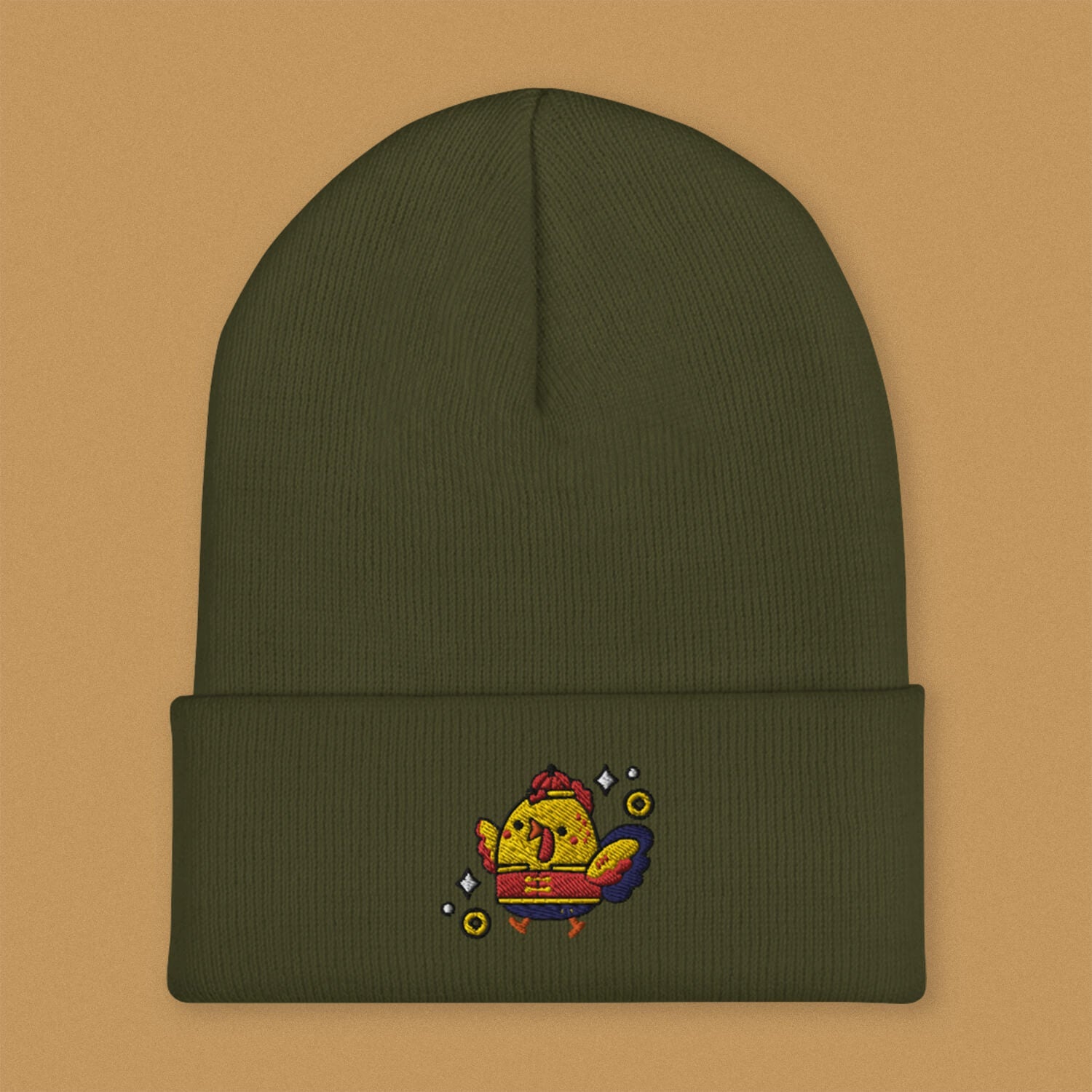Year of the Rooster Embroidered Beanie - Ni De Mama Chinese Clothing