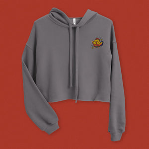 Year of the Rooster Embroidered Crop Hoodie - Ni De Mama Chinese Clothing