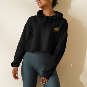 Year of the Rooster Embroidered Crop Hoodie - Ni De Mama Chinese - Inspired Clothing | Pewter Grey , S