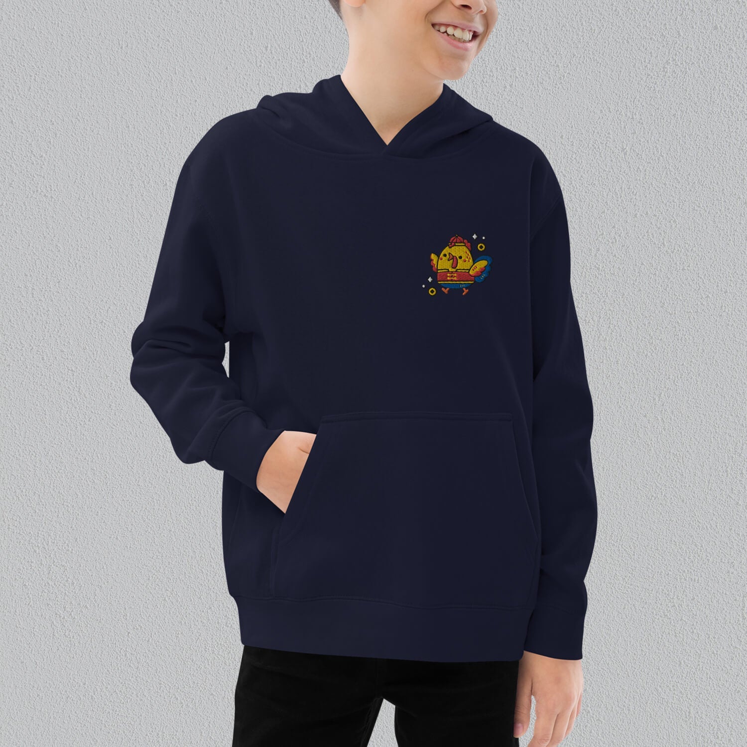 Year of the Rooster Embroidered Kids Hoodie - Ni De Mama Chinese Clothing