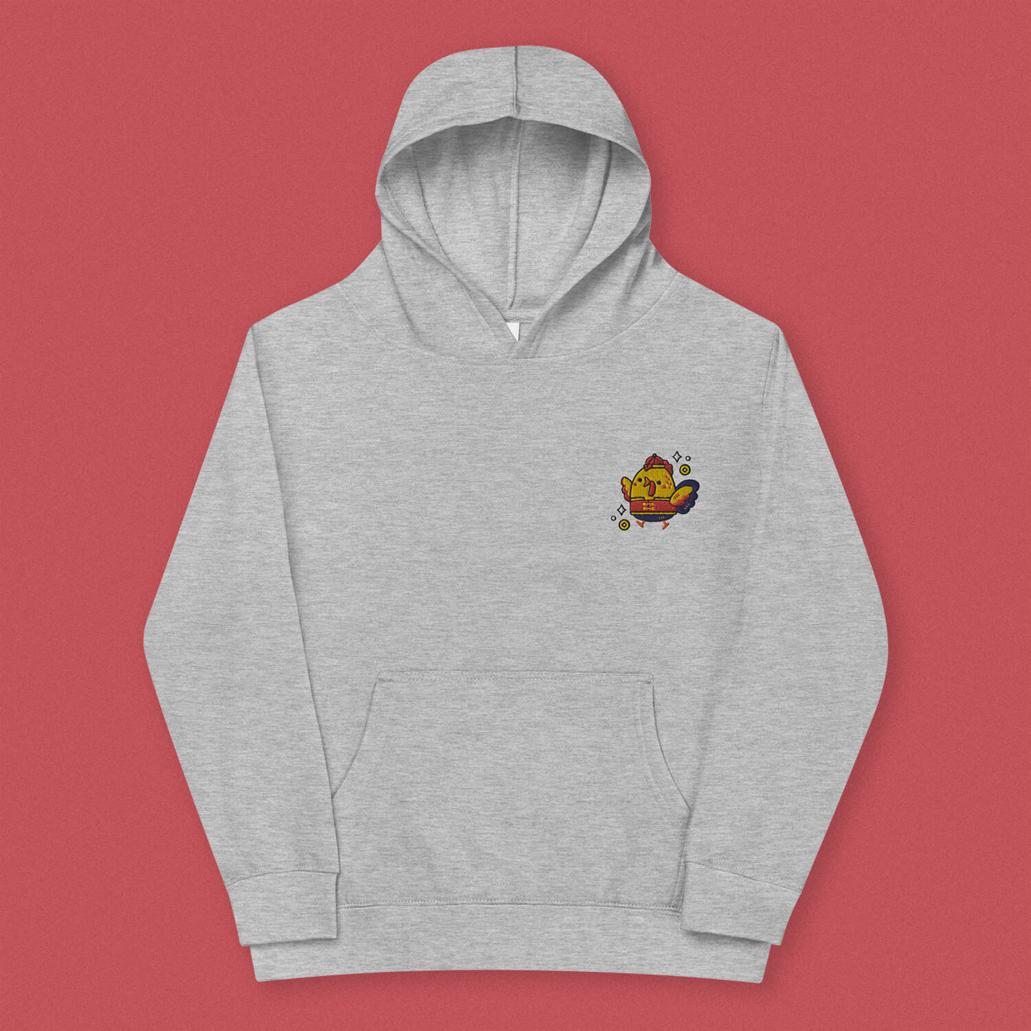 Year of the Rooster Embroidered Kids Hoodie - Ni De Mama Chinese Clothing