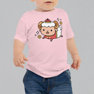 Year of the Sheep Baby T-Shirt - Ni De Mama Chinese - Inspired Clothing | Heather Blue , 6 - 12m