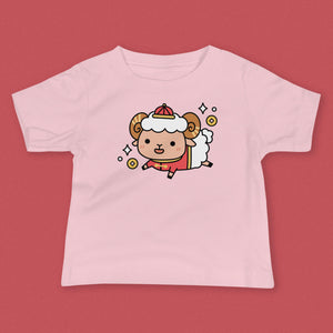 Year of the Sheep Baby T-Shirt - Ni De Mama Chinese - Inspired Clothing | Pink , 6 - 12m