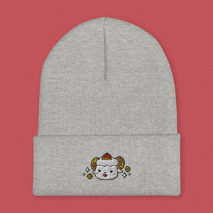 Year of the Sheep Embroidered Beanie - Ni De Mama Chinese Clothing