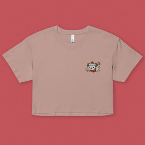 Year of the Sheep Embroidered Crop T-Shirt - Ni De Mama Chinese Clothing