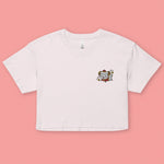 Load image into Gallery viewer, Year of the Sheep Embroidered Crop T-Shirt - Ni De Mama Chinese Clothing
