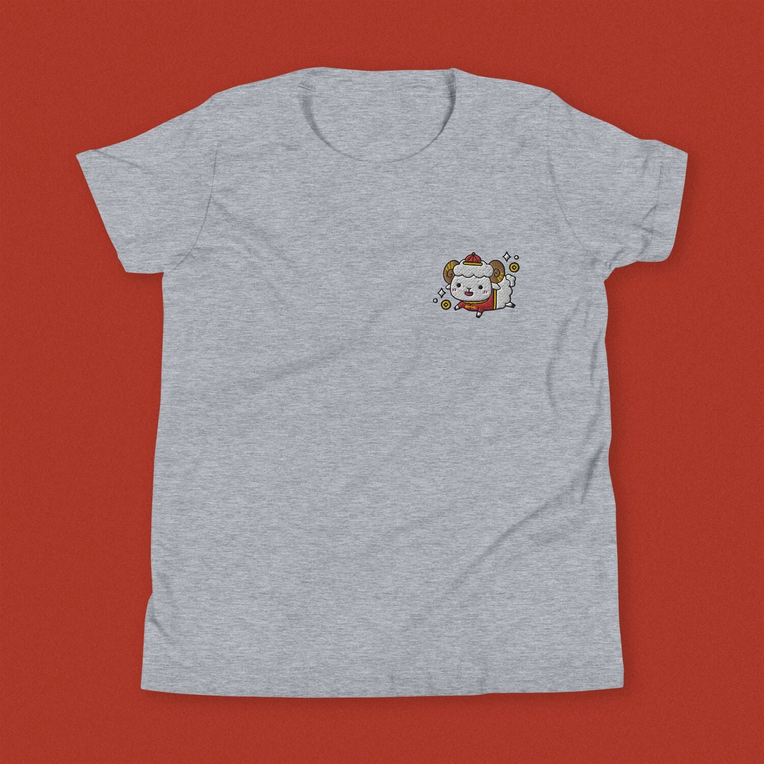 Year of the Sheep Embroidered Kids T-Shirt - Ni De Mama Chinese Clothing