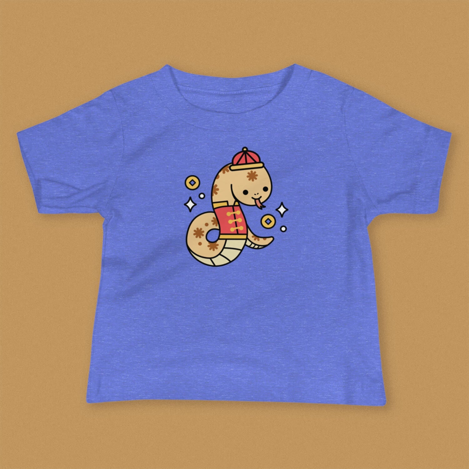 Year of the Snake Baby T-Shirt - Ni De Mama Chinese - Inspired Clothing | Heather Blue , 6 - 12m