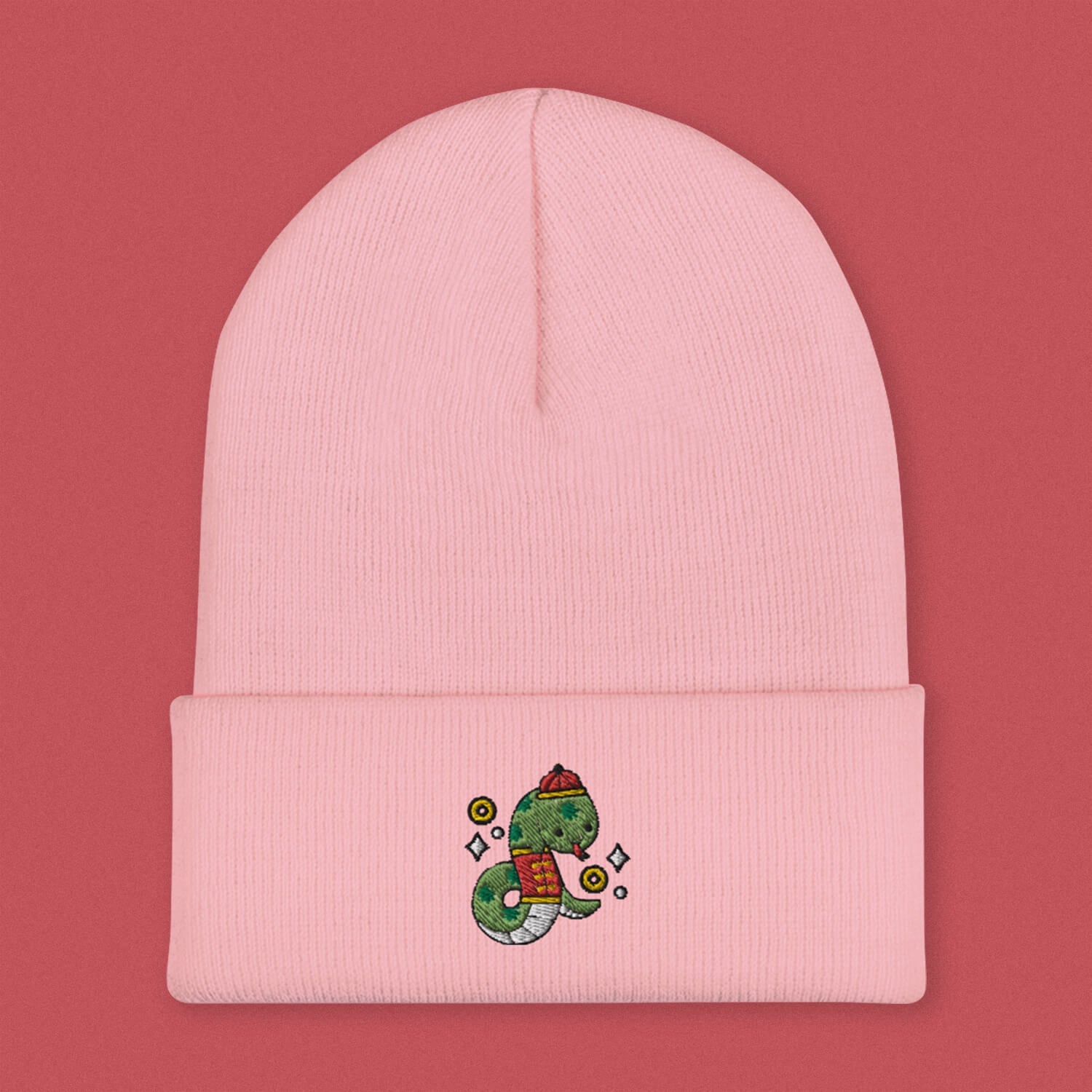 Year of the Snake Embroidered Beanie - Ni De Mama Chinese Clothing