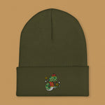 Load image into Gallery viewer, Year of the Snake Embroidered Beanie - Ni De Mama Chinese - Inspired Clothing | Olive Green ,
