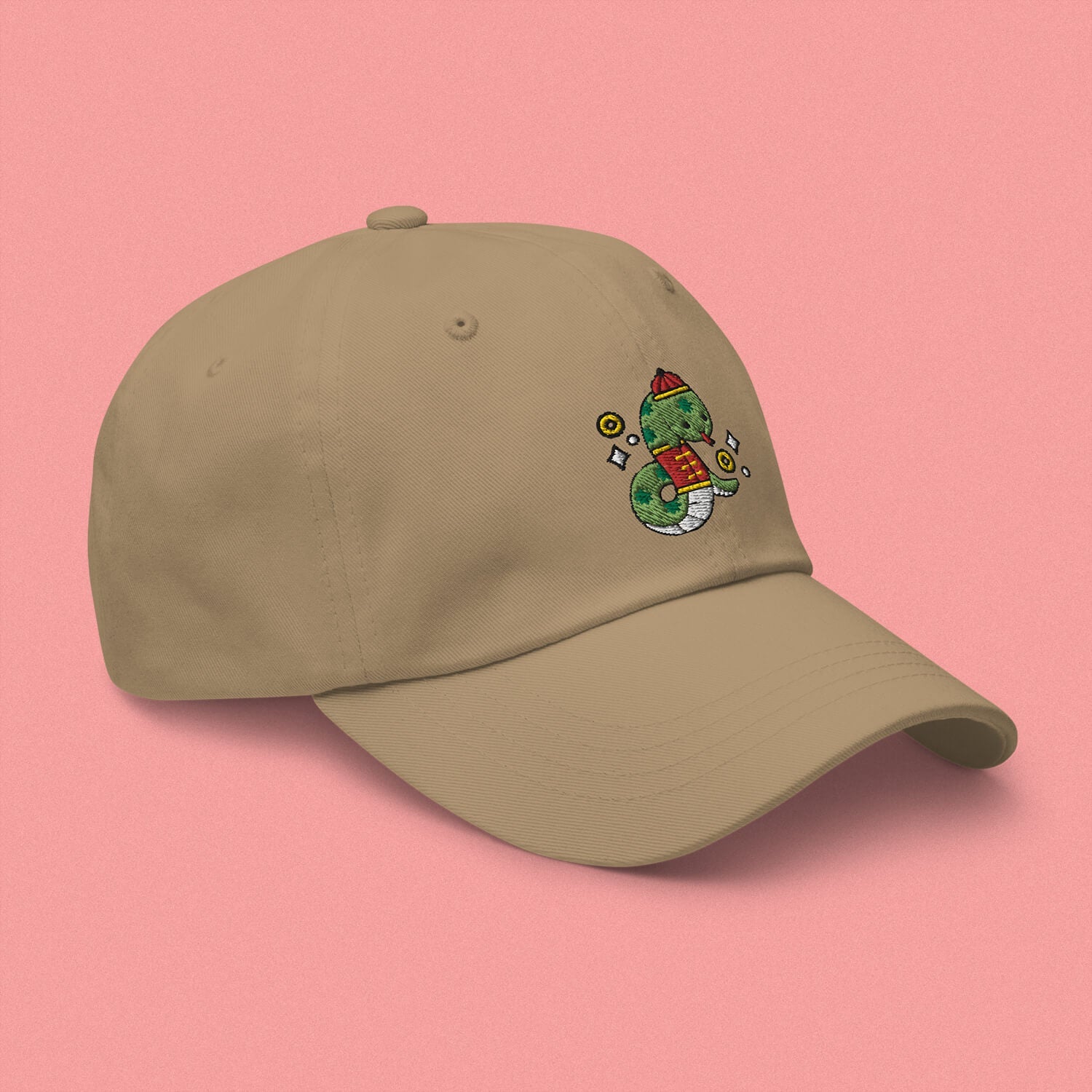 Year of the Snake Embroidered Cap - Ni De Mama Chinese Clothing