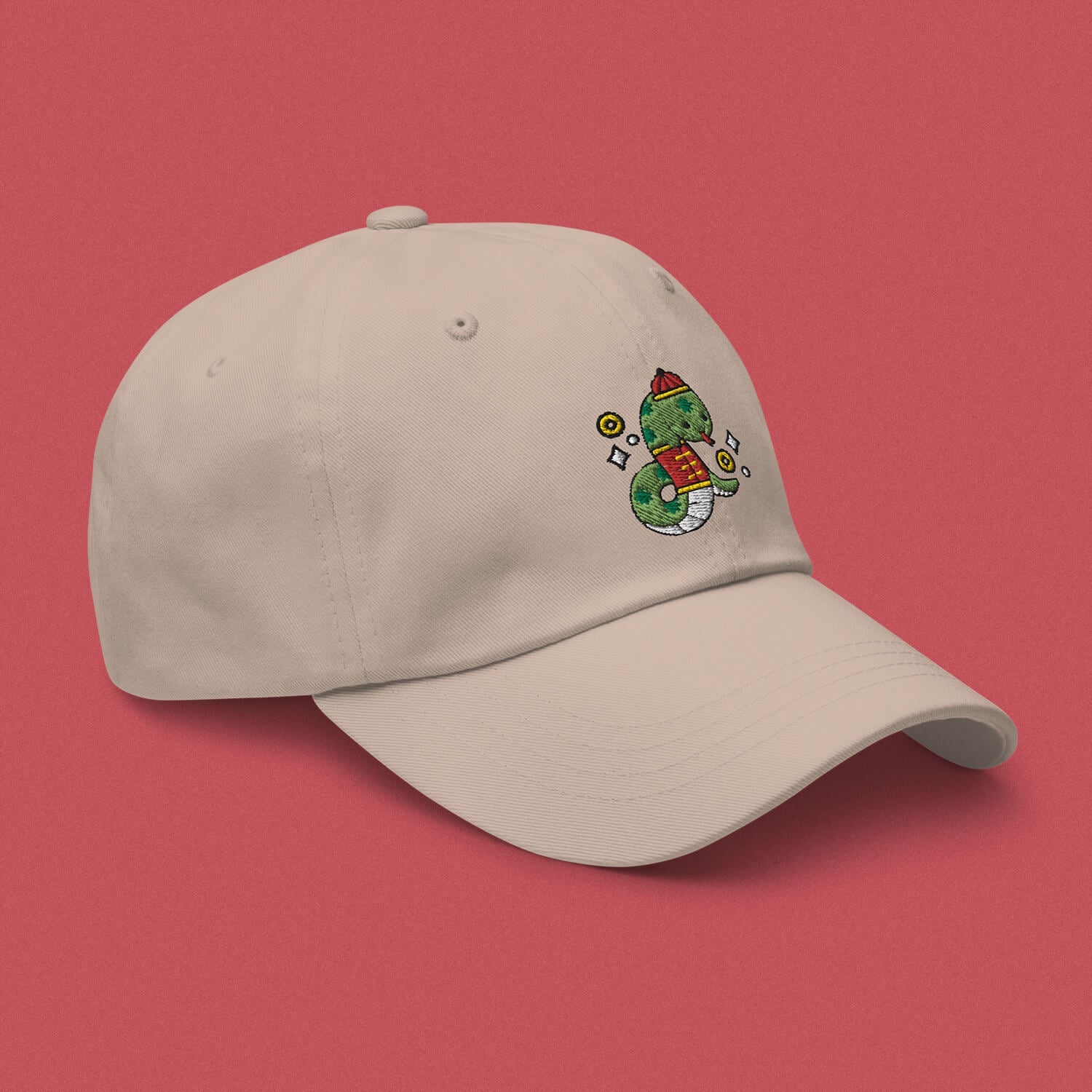 Year of the Snake Embroidered Cap - Ni De Mama Chinese Clothing