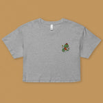 Load image into Gallery viewer, Year of the Snake Embroidered Crop T-Shirt - Ni De Mama Chinese Clothing
