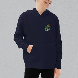 Year of the Snake Embroidered Kids Hoodie - Ni De Mama Chinese - Inspired Clothing | Black , S