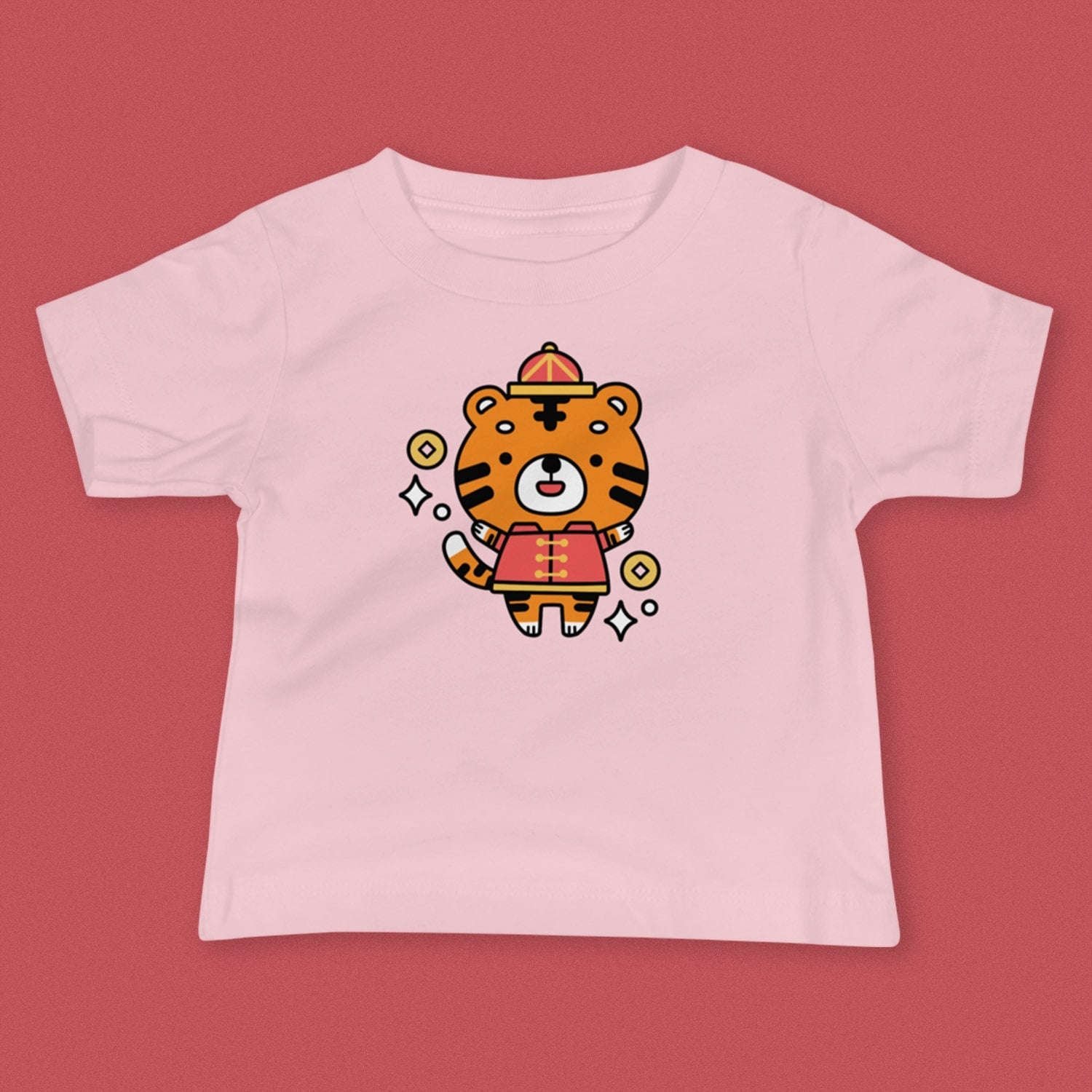 Year of the Tiger Baby T-Shirt - Ni De Mama Chinese - Inspired Clothing | Pink , 6 - 12m