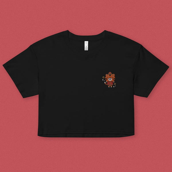 Year of the Tiger Crop T-Shirt - Ni De Mama Chinese - Inspired Clothing | Black , XS