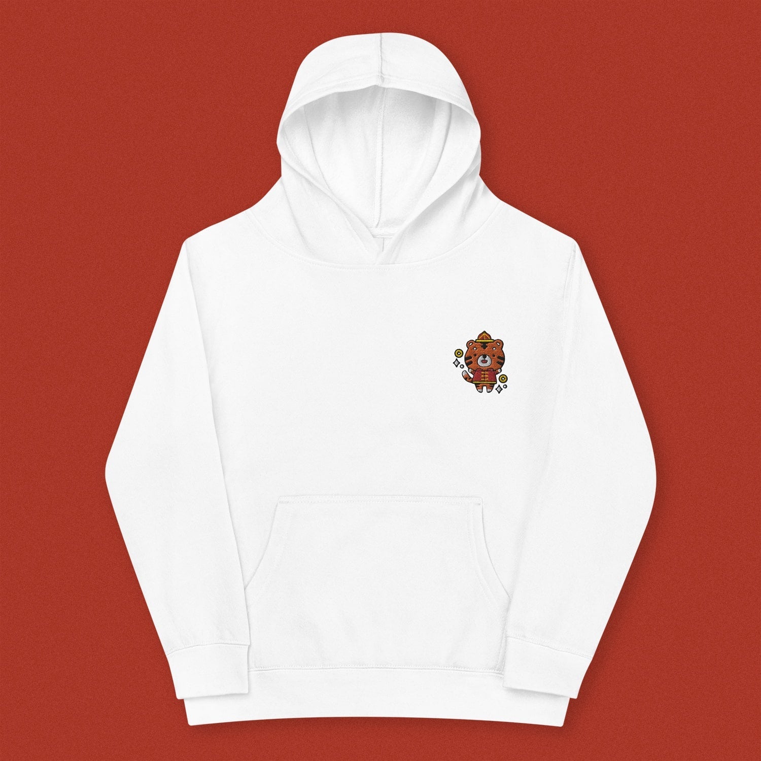 Year of the Tiger Embroidered Kids Hoodie - Ni De Mama Chinese Clothing